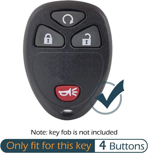 2Pcs Silicone 4 Buttons Key Fob Cover Remote Case Keyless Protector Compatible with Chevrolet Silverado Suburban Tahoe Traverse GMC Acadia Savana ...