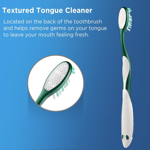 Extra Firm Toothbrushes for Adults, Extra Hard Bristles, 6 Count...
