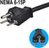 Power Extension Cord, NEMA 6-15P to C13 Power Cable, 10ft 16AWG Durable Power Extension Cable 240V, Stable Current, Anti-Aging, High Load Capacity...