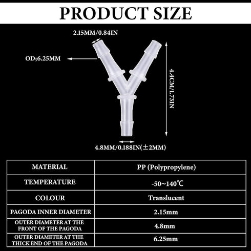 Aquarium Air Pump Connectors, 4 Pieces Y Shape Airline Tubing Connector Anti-Shedding Fish Tank Air Pump Connector Plastic Air Tube Adapters for 3...