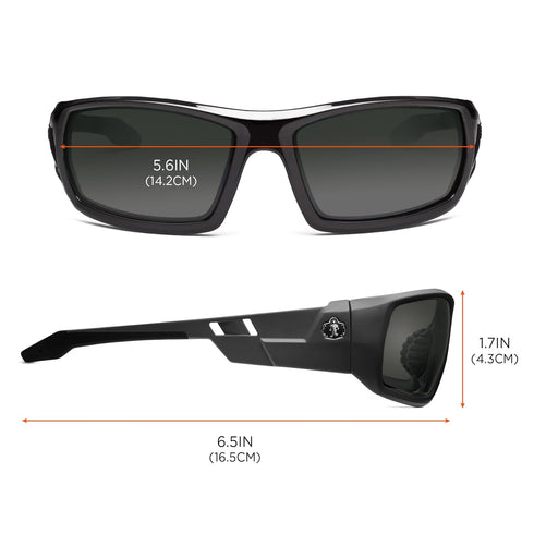 Ergodyne ODIN Skullerz Odin Safety Sunglasses, Smoke Lens, Black...