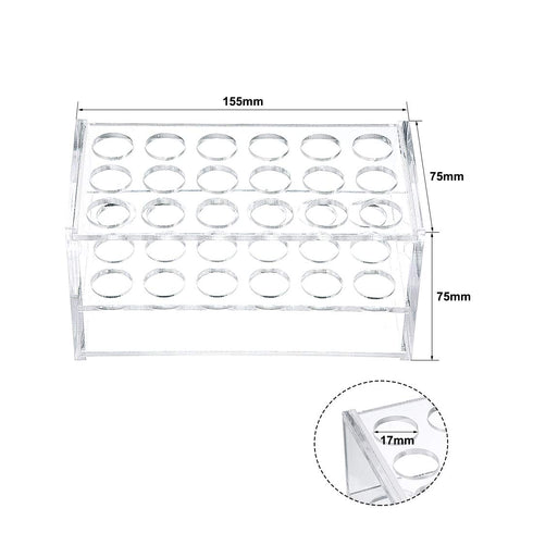 uxcell Test Tube Rack Holder Lab Stand Acrylic 18-Well 17mm Diameter Clear for 10ml,15ml Tube...
