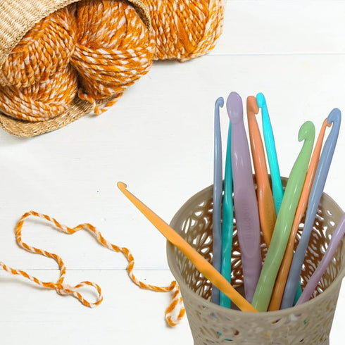 Plastic Crochet Hooks 12 pcs Different Sizes (2.0mm - 10.0mm) Crochet Needles QLRFFLJOY Colorful Crochet Hook Set DIY Yarn Weaving Tools for Scarf...