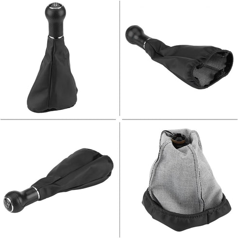 Keenso 5 Speed & 6 Speed Gear Shift Knob Gaiter Boot, Auto Manual Leather Replacement Kit Dustproof Cover for 3 Jetta MK3 1991-1998(5 Gear)...