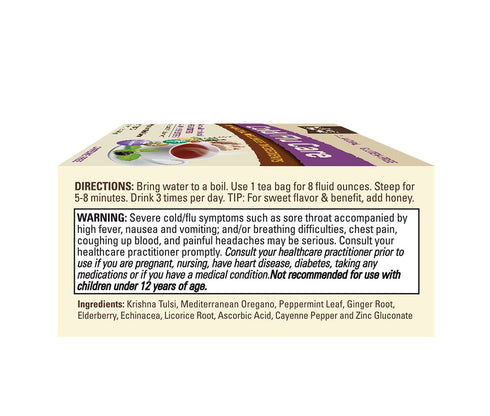Nature's Jeannie Cold Care Tea - Peppermint Herb Flavor - 9 Tea Bags - Soothes Cold Discomforts with Zinc, Vitamin C, Elderberry, & Traditional Na...