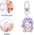 Fycyko Compatible with AirPods 2 Case Clear Cute Cartoon Rabbit Keychain Protective Cover Space Astronaut Purple Pattern Card Cover Credit Card ID...