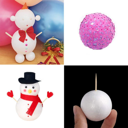 50-Pack 1Inch White Craft Balls for Crafts, Smooth Round White Foam Balls, Craft Supplies for DIY Decorations...