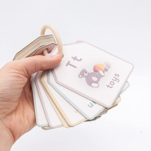 Bible ABC Flash Cards Preschool Sunday School Toys Christian Homeschool Alphabet Ring Cards Toddler ABC Phonic Letters & Words...