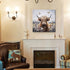 Enartly Bathroom Wall Art Highland Cow Painting Rustic Farmhouse Picture Animal Canvas Print, Nature Flower Landscape Abstract Artwork Framed for ...