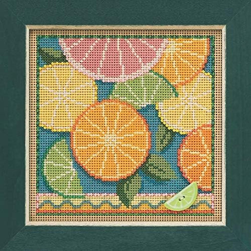 Citrus Beaded Counted Cross Stitch Kit Mill Hill 2021 Buttons and Beads Spring MH142111,multi...