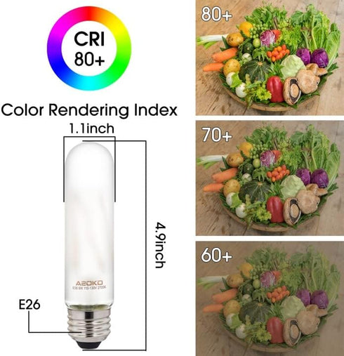 ASOKO T10 LED Frosted Bulbs Warm White 2700K 6W Dimmable Tube Vintage Led Bulbs 60 Watt Equivalent,E26 Medium Base 3 Packs...