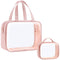 PACKISM Clear Toiletry Bags - 2 Pack Clear Makeup Bags with Handle Large Opening, Waterproof Clear Cosmetic Bags Fit Carry-on Travel Essentials, T...