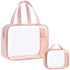 PACKISM Clear Toiletry Bags - 2 Pack Clear Makeup Bags with Handle Large Opening, Waterproof Clear Cosmetic Bags Fit Carry-on Travel Essentials, T...