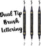 Dual Brush Calligraphy Pens Black Hand Lettering Pens for Beginners Writing, Art Drawing, Sketching, Illustration, Scrapbooking, Journaling, Doubl...