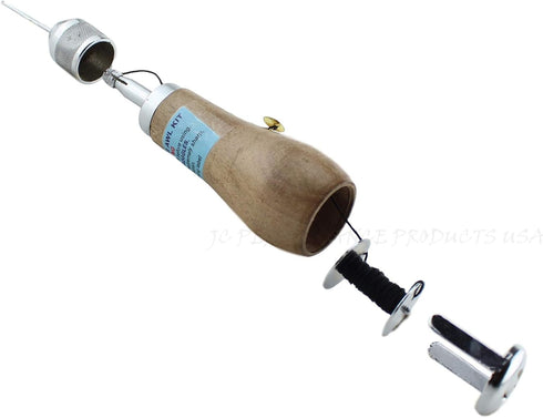 JC Performance Leather Sewing Awl Quick Stitch Repair Tool Set Heavy Duty Thread (with Awl, Black)...