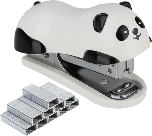 Cute Panda Mini Desktop Stapler, Home Stapler with 1000 Staples...