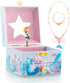 RR ROUND RICH DESIGN Kids Musical Jewelry Box for Girls Include Drawer and Pretty Jewelry Set with Cute Mermaid Theme - Beautiful Dream Tune Blue...