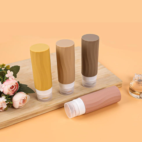 Silicone Travel Bottles for Toiletries TSA Approved Travel Size Containers Set 3 Pack Portable Leak Proof Refillable Cosmetic Squeeze Bottles Sham...