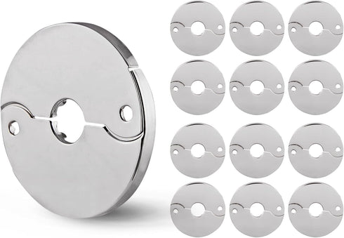 F-24334-12 1/2 in. IPS Floor and Ceiling Split Flange Escutcheon for Steel Pipes, Chrome Plated (Pack of 12)...