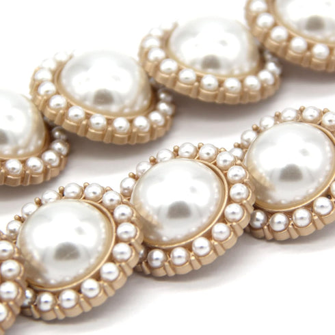 25mm Retro Women Coat Gold Metal Pearl Buttons, for Clothes, Sweaters, Blazer, Suit, Wedding Dress, Handmade DIY Crafts, Sewing Accessories(10pcs ...