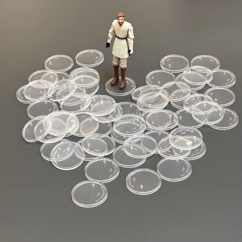 60Pcs 37.5mm wide Round Clear Action Figure Display Stands Fit for 3.75” MODERN Star Wars / MODERN Gi Joe / Marvel Legends Figure toy...