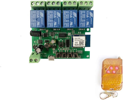 WIFI RF Relay Switch,Set to emulate both pushbutton with Inching mode and switches with Self-locking mode,WIFI remote and Voice control garage gat...