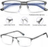 EYECEDAR 5 Pack Blue Light Blocking Reading Glasses for Men Computer Eyeglasses Metal Half Frame Spring Hinges Readers for Men 2.00...