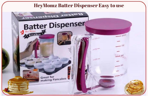 Pancake Batter Dispenser Spring-Loaded Handle for Pancake Waffle Maker or Griddle Mixer Cup & Kitchen Accessory Mixing Measuring & Cup Cake Baking...