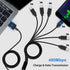 Poyiccot USB C Splitter Cable, USB A to USB C Splitter Cable, 6 in 1 USB 2.0 Type A Male to 6 Type-c Male Charger Cable with 3A Fast Charge for An...