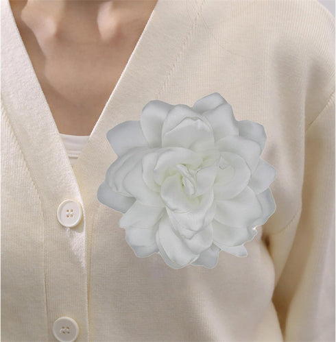 Flower Brooches for Women Satin Fabric Rose Flower Brooches Handmade Flower Brooches Pin for Wedding Party Dance Banquet Ceremony Versatile Floral...