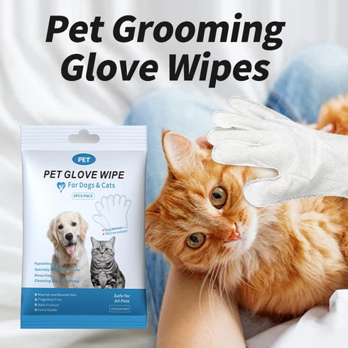 Pet Grooming Glove Wipes, Pet Bathing Wipes, PET Cleaning Deodorizing Bathing Wipes for Dogs & Cats, Cleaning Gloves for Dog and Cats, Pet Bathing...