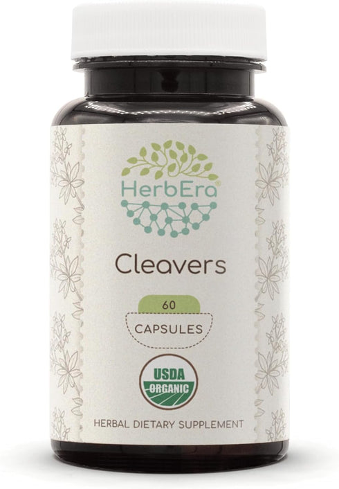 Cleavers 60 Capsules, 400 mg, USDA Organic Cleavers (Galium aparine) Dried herb (60 Capsules)...
