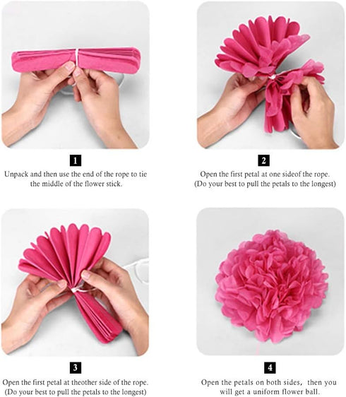 Binpeng Paper Pom Poms Hanging Paper Flower Ball Wedding Party Celebrations Decorations Outdoor Decoration Flowers Craft for Party Birthday party ...