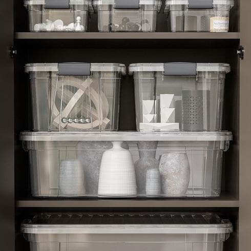 Superio Clear Plastic Storage Bin with Lid, 11 Qt, Non-Toxic, BPA Free, Odor Free, Organizer Storage Box, Stackable Plastic Tote for Home, Garage,...