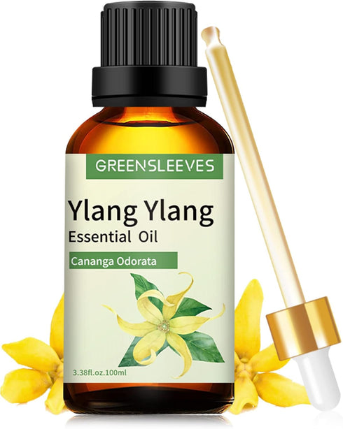 Ylang Ylang Essential Oil 3.38 oz, 100% Pure Ylang Ylang Aromatherapy Oil for Diffuser, Perfumes, Massage, Soap Making...