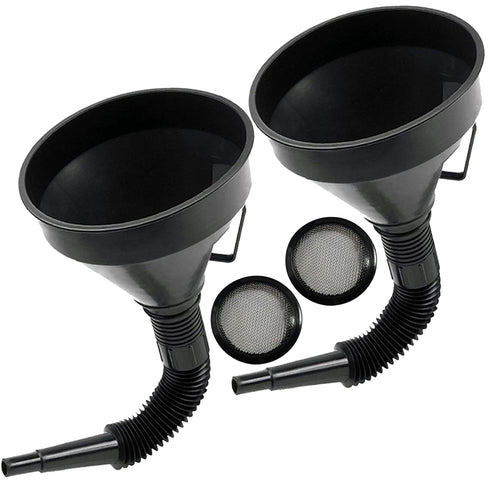 Flex Funnel - Wide Mouth Flexible Funnel with Handle, Multi-Functional Large Plastic Automotive Funnels for Cars and Motorcycles, Engine Oil, Liqu...