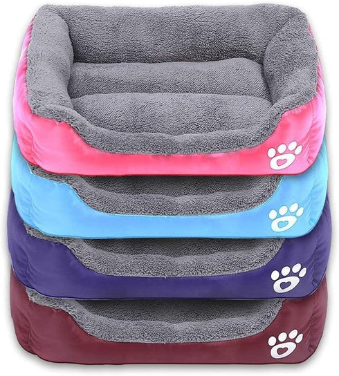 Barelove Pet Dog Bed, Washable Rectangular Pet Basket Bed , Durable and 100-Percent Waterproof and Fleece Lining Fit Most Pets (Small, Wine Red)...