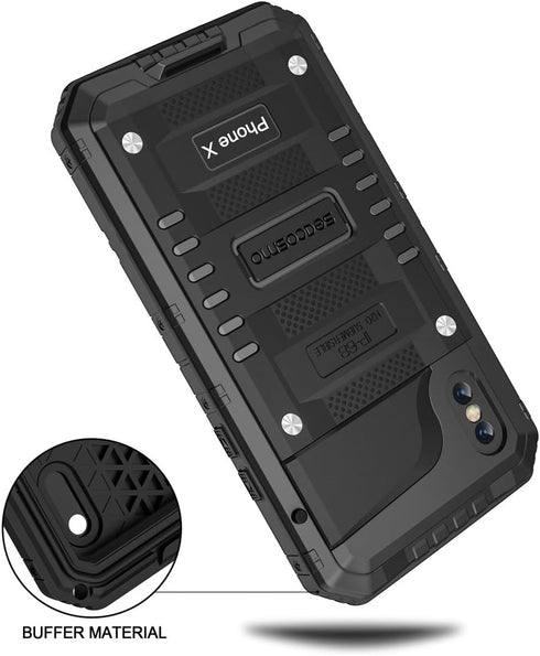 seacosmo Waterproof Case for iPhone X with Built-in Screen Protector, 360 Full Body Protective Cover, Military Grade Rugged Heavy Duty Shell, Shoc...