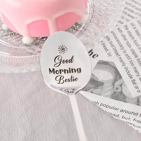 Good Morning Bestie Spoon Gifts for Women Best Friend Birthday Gift for Bestie Bff Friendship Gifts for Friend Sister Graduation Gift for Bestie E...