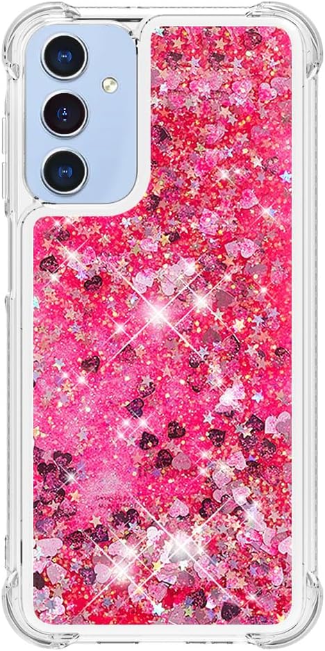 Case for Samsung Galaxy A15 5G Case Glitter Liquid Cute Clear Phone Case Floating Quicksand Shockproof Protective Bumper Soft TPU Case for Samsung...