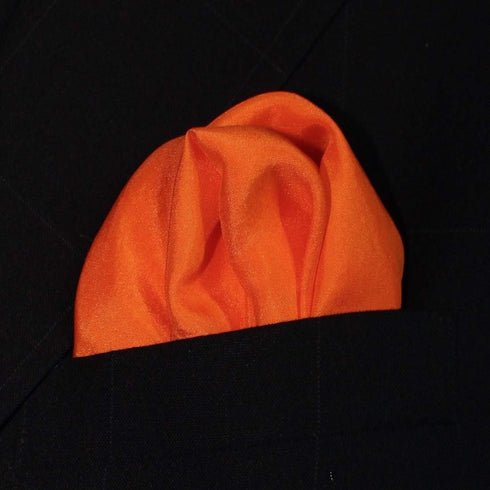 Fine Orange 100% Silk Pocket Square Full-Sized 16"x16"...