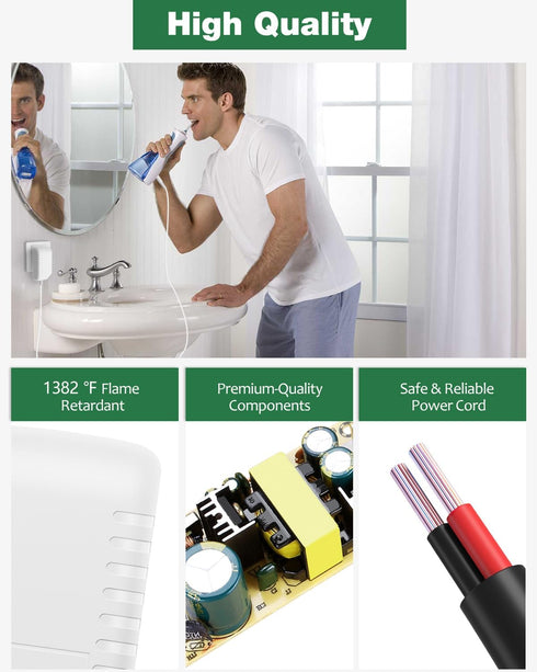 Water Flosser Charger for Waterpik WP360 WP360W WP462 Power Adapter for WP462W WP450 WP450W Cordless Water Flosser Power Cable YLA-03010 Oral Irri...