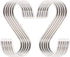 Premium 10-Pack Larger Round S Shaped Hooks in Polished Stainless Steel Metal, Hangers Hanging for Kitchen, Work Shop, Bathroom, Garden, Kitchenwa...