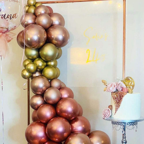 100pcs Metallic Rose Gold Latex Balloons Various Sizes Chrome Balloon 18/12/10/5 inch Helium Balloon Perfect for Birthday Valentines Baby Shower B...