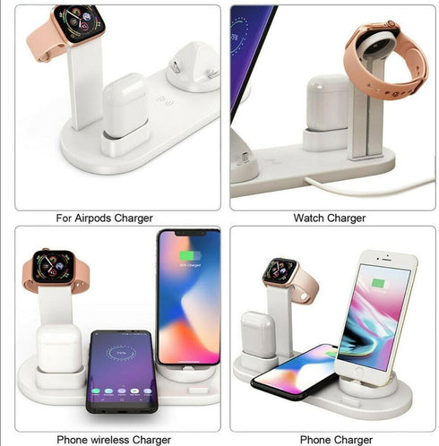 4 in 1 Wireless Charger, Charging Station for iPhone 15/14/13 /Pro/Pro Max/12/11/X/Xr/XS/8, for AirPods, Apple Watch, Samsung (White)......