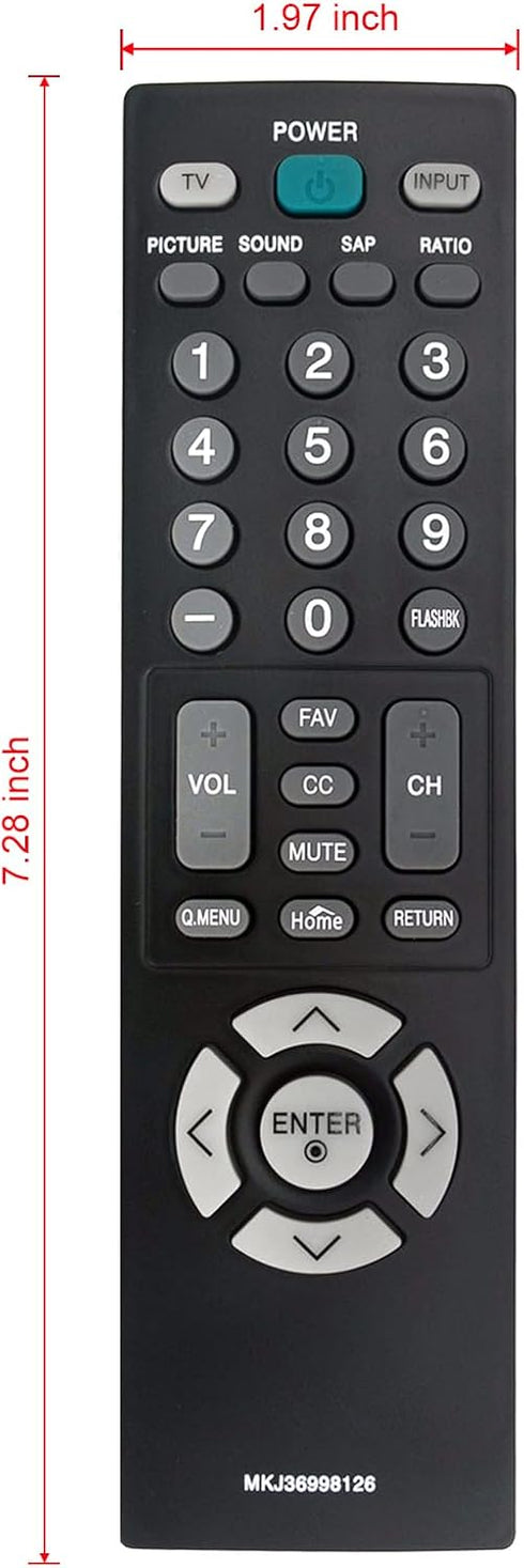 MKJ36998126 Replaced Remote fit for LG TV 32LV2400 42LV4400 47LV4400 55LV4400 32LV2400-UA 47LV4400-UA 55LV4400-UA 42LV4400-UA 32LV2400UA 47LV4400U...