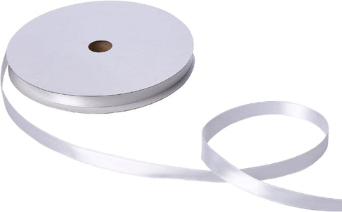 Jillson Roberts Bulk 5/8-Inch Double Faced Satin Ribbon Available in 21 Colors, White, 100 Yard Spool (BFR0924)...