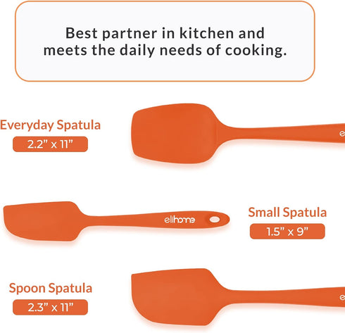 Chef Series 3 Piece Silicone Spatula Set - 600°F Heat Resistant Non Stick Rubber Kitchen Scraper Spatulas for Cooking, Baking, and Mixing – BPA Fr...