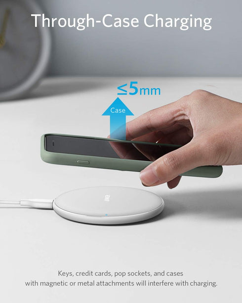 Anker 313 Wireless Charger (Pad), Qi-Certified 10W Max for iPhone 14/14 Pro/14 Pro Max/13/13 Pro Max, AirPods (No AC Adapter, Not Compatible with ...