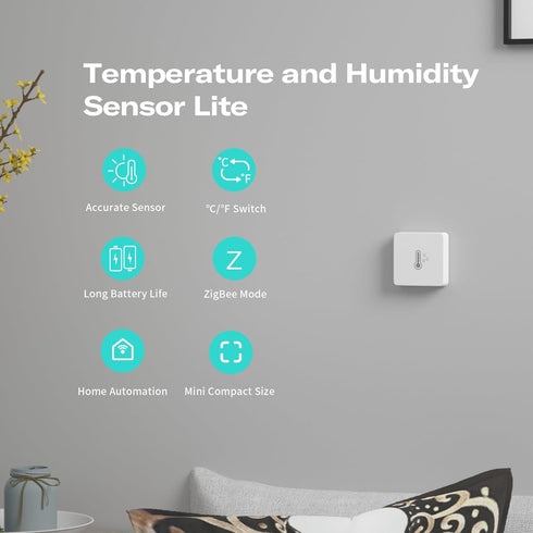 THIRDREALITY Zigbee Temperature and Humidity Sensor Lite,Smart Thermometer and Hygrometer, Hub Required,Compatible with Echo Devices with Zigbee H...